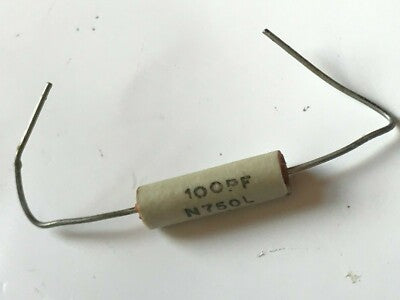 VINTAGE 100pF 5% 750V TUBULAR CERAMIC CAPACITOR ERIE CERAMICON N750L (x1) fd6d48