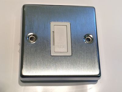 CRABTREE SATIN BRUSHED CHROME FUSE SPUR ad1a4