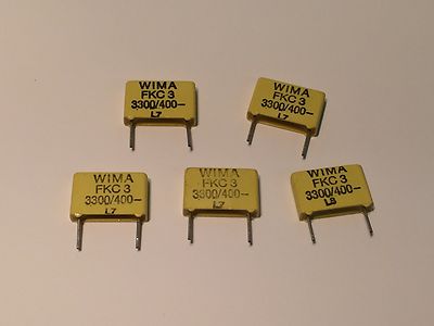 3300pF 400V WIMA FKC POLYESTER CAPACITOR (x5) bsa7bc