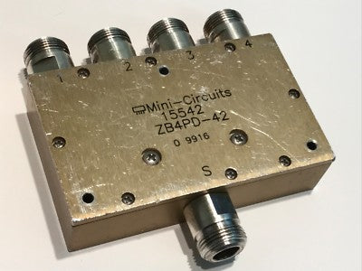 MINI-CIRCUITS ZB4PD-42 10W 4 WAY N TYPE RF POWER SPLITTER 1.7 - 4.2GHz ae1v17
