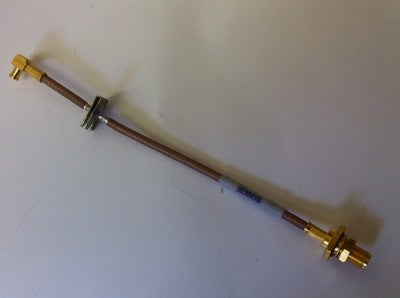 SMA FEMALE BULKHEAD WITH CABLE AND MCX PLUG ON OTHER END 13CM LONG fd2j100