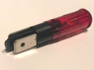 GOOD QUALITY 240V 9MM PUSH FIT PANEL RED ROUND NEON WITH SPADES (X1) ac1f14