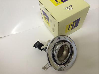 QUANTITY 50 GU10 MAINS 240V POLISHED CHROME TILT LIGHT FIT SUPERIOR QUALITY aa1
