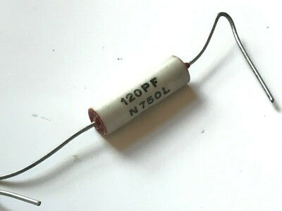 VINTAGE 120pF 5% 750V TUBULAR CERAMIC CAPACITOR ERIE CERAMICON N750L (x1) fd6d49