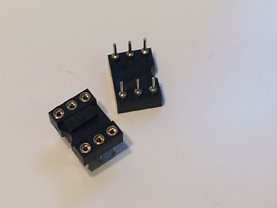 6 WAY DIL TURNED PIN IC SOCKETS (x3) bsa0g