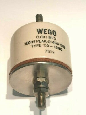 0.001uF 1500V VINTAGE WEGO RF FEED THROUGH CAPACITOR 100-1050 fbd2cL