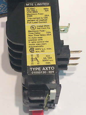 MTE 01-000130-009 AXTO OVER LOAD RELAY 5.4A - 8.00A ad1T3