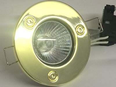 LOW VOLTAGE POLISHED BRASS DIE CAST RECESSED DOWN LIGHT FITTING afp6c