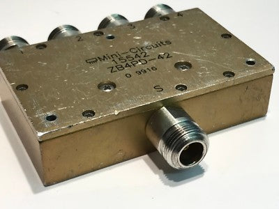 MINI-CIRCUITS ZB4PD-42 10W 4 WAY N TYPE RF POWER SPLITTER 1.7 - 4.2GHz ae1v17