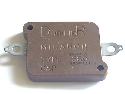 DUBILIER MICADON TYPE 680 2000pF 2KV SILVER MICA VINTAGE CAPACITOR fd6f6