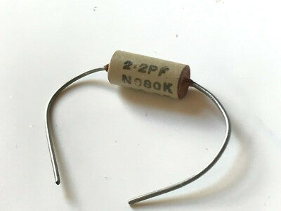 VINTAGE 2.2pF 10% TUBULAR CERAMIC CAPACITOR ERIE CERAMICON N080K (x1) fd6d36