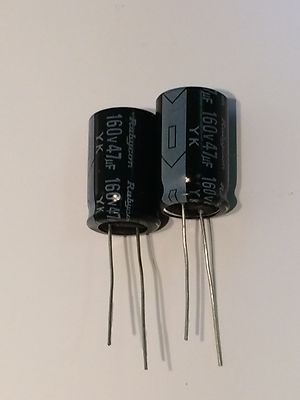 47UF 160V RADIAL ELECTROLYTIC CAPACITOR RUBYCON YK (X2) fbe4b6