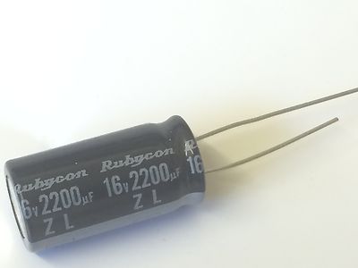 2200UF 16V RADIAL ELECTROLYTIC 105 TEMPERATURE RUBYCON blb56