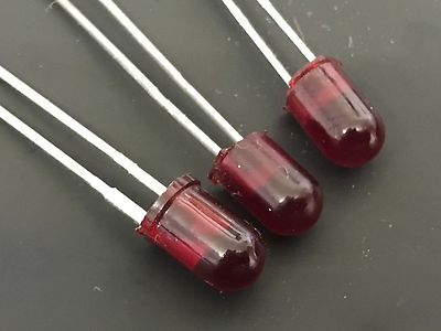 DEEP RUBY RED 1970'S VINTAGE HEWLETT PACKARD 5MM LED (x3) fd1f10