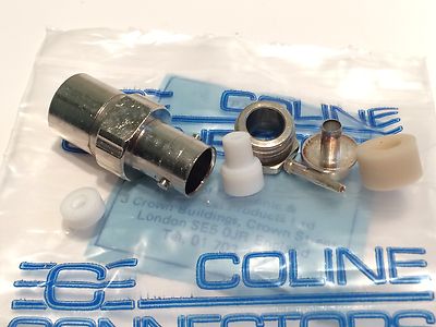 BEST QUALITY BNC CABLE MOUNT FEMALE 50 OHM SOLDER TYPE SOCKET COLINE (x1) fd4f6
