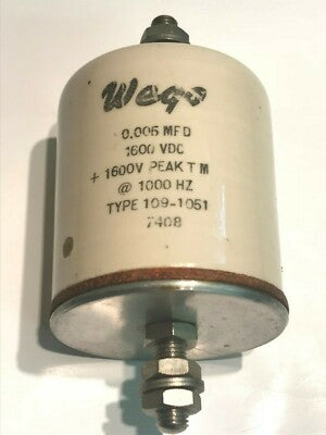 0.005uF 1600V VINTAGE WEGO RF FEED THROUGH CAPACITOR 109-1051 fbc3a5