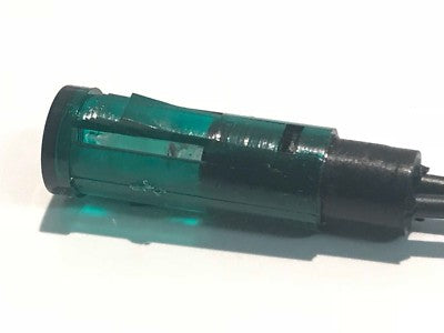 GOOD QUALITY 240V 9MM PUSH FIT PANEL WIRE ENDED ROUND GREEN NEON (X1) ac1f6