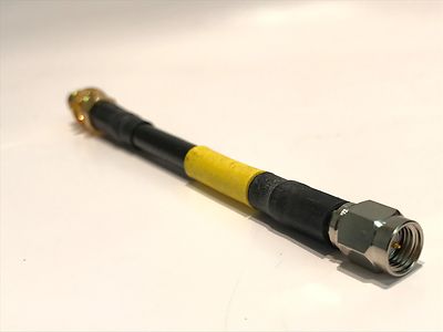 SMA FEMALE BULKHEAD TO SMA PLUG ON 7CM OF RG223 CABLE MARCONI TOP QUALITY fd5c9