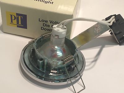 LOW VOLTAGE POLISHED CHROME DIE CAST RECESSED DOWN LIGHT FITTING dp11