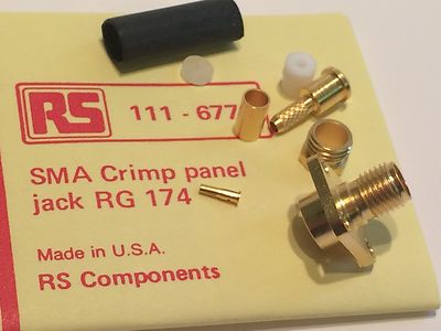 SMA CABLE CRIMP FEMALE PANEL JACK FOR RG174 RG188 RG316 RS 111-677 ad2z9