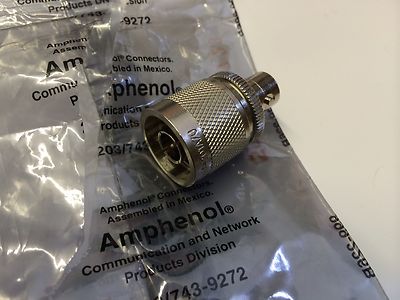 AMPHENOL PREMIUM QUALITY N TYPE MALE TO BNC FEMALE RF ADAPTER bsb5a