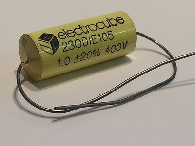 1UF 400V AXIAL METALLIZED POLYESTER FILM ELECTROCUBE CAPACITOR fd5d17