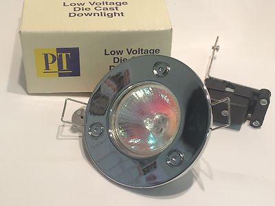 LOW VOLTAGE POLISHED CHROME DIE CAST RECESSED DOWN LIGHT FITTING dp11