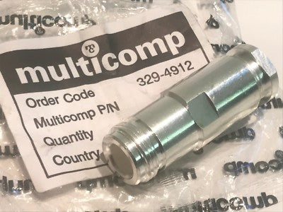 MULTICOMP CABLE MOUNT N TYPE FEMALE PREMIUM QUALITY FREE SOCKET 50 OHM blb68