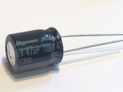 47UF 100V 105 TEMPERATURE RUBYCON RADIAL ELECTROLYTIC CAPACITOR ad1T18