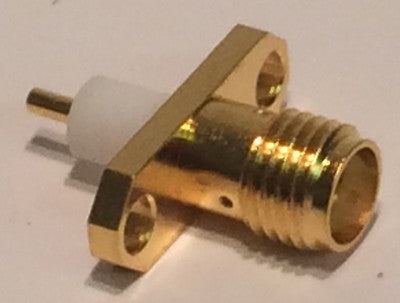 2 HOLE CHASSIS MOUNT GOLD PLATED SMA FEMALE PREMIUM QUALITY RADIALL ad2z2