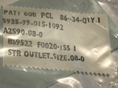 AMPHENOL MARINE PCL 608 STRAIGHT OUTLET SIZE 08.0 A2590-08-0 (x1) ad1*1