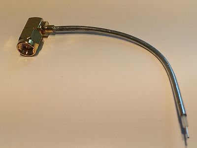 SMA MALE PLUG ON 95MM LENGTH OF FLEXIBLE SEMI-RIGID CABLE blb105