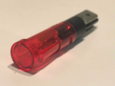 GOOD QUALITY 240V 9MM PUSH FIT MAINS NEON RED WITH SPADES (X1) ac1f15