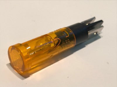 GOOD QUALITY 240V 9MM PUSH FIT MAINS NEON ORANGE WITH SPADES (X1) ac1f16