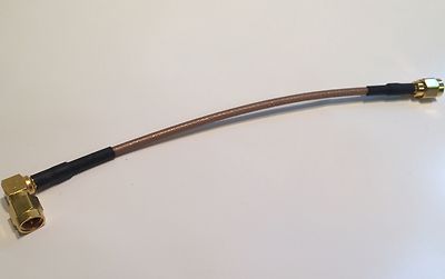 SMA RIGHT ANGLE PLUG TO PLUG BEST QUALITY RG174-MIL COAX CABLE 16.5CM fd5b8