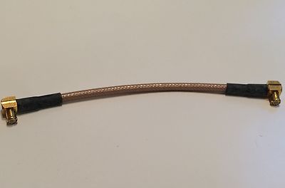 MCX RIGHT ANGLE PLUG TO RIGHT ANGLE MCX MALE RF COAX LINK CABLE 10CM fd5b3