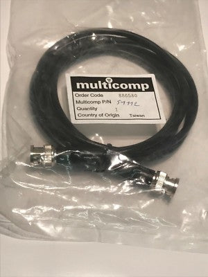 PREMIUM QUALITY 50 OHM BNC PLUG TO PLUG COAX CABLE 2M BY MULTICOMP ac1b23