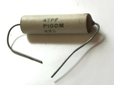 VINTAGE 47pF 2% TUBULAR CERAMIC CAPACITOR ERIE CERAMICON P100M (x1) fd6d41