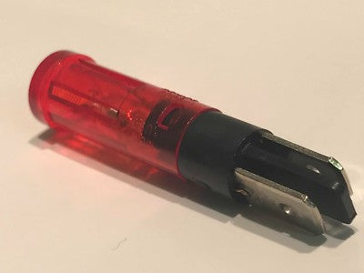 GOOD QUALITY 240V 9MM PUSH FIT MAINS NEON RED WITH SPADES (X1) ac1f15