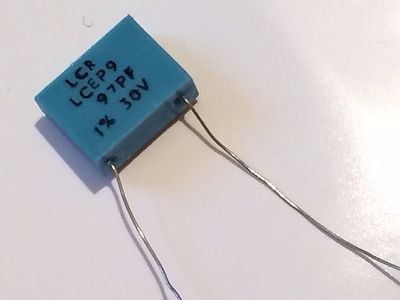 97pF 30V 1% LCR EXTENDED FOIL BOX POLYSTYRENE EP9 CAPACITOR fbb29.30