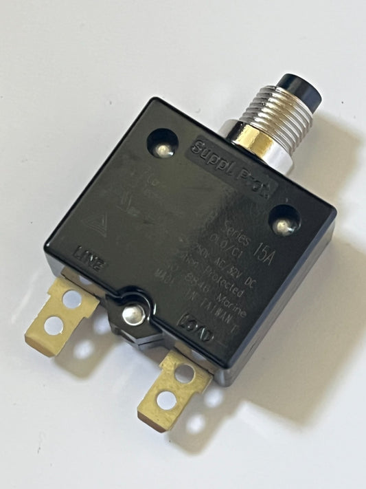 CARLING CLB 15A PUSH BUTTON PANEL MOUNT BREAKER TC2/OLO/C1 FD1D7