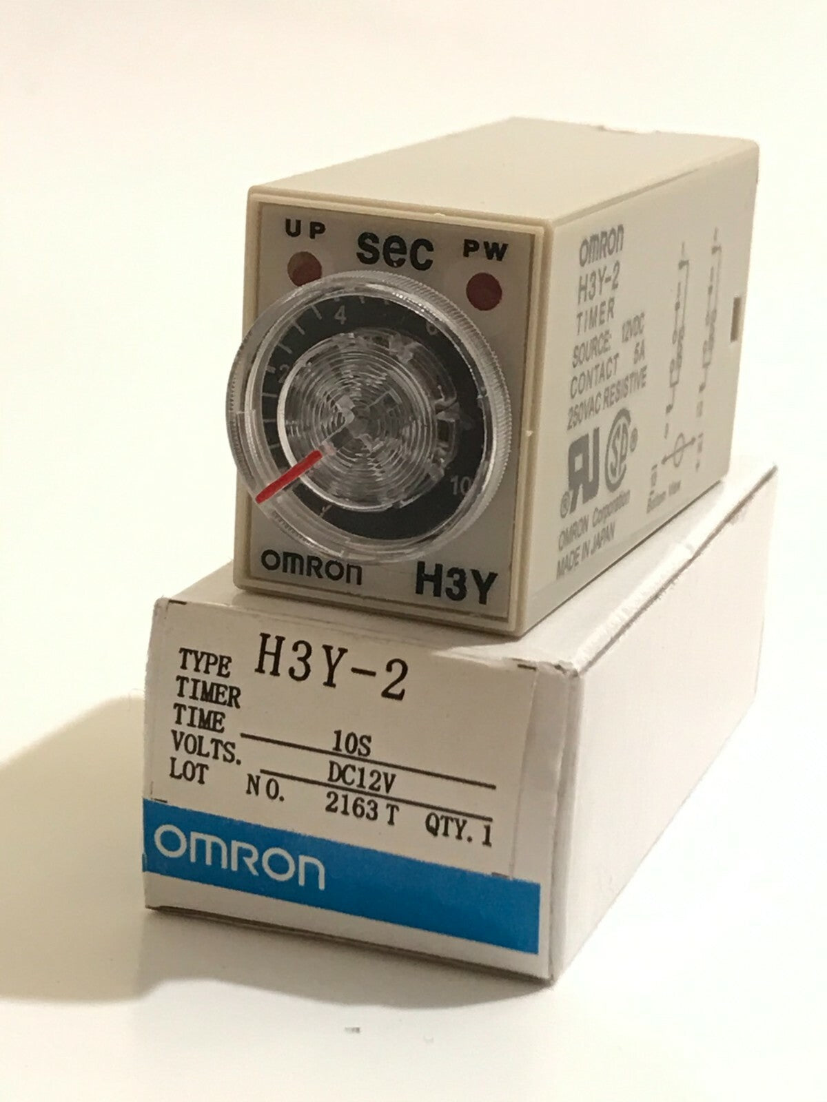 H3Y-2 12V DC MINIATURE PLUG IN TIMER 8 PIN 0 - 10 SECONDS DP CONTACTS ad2G4