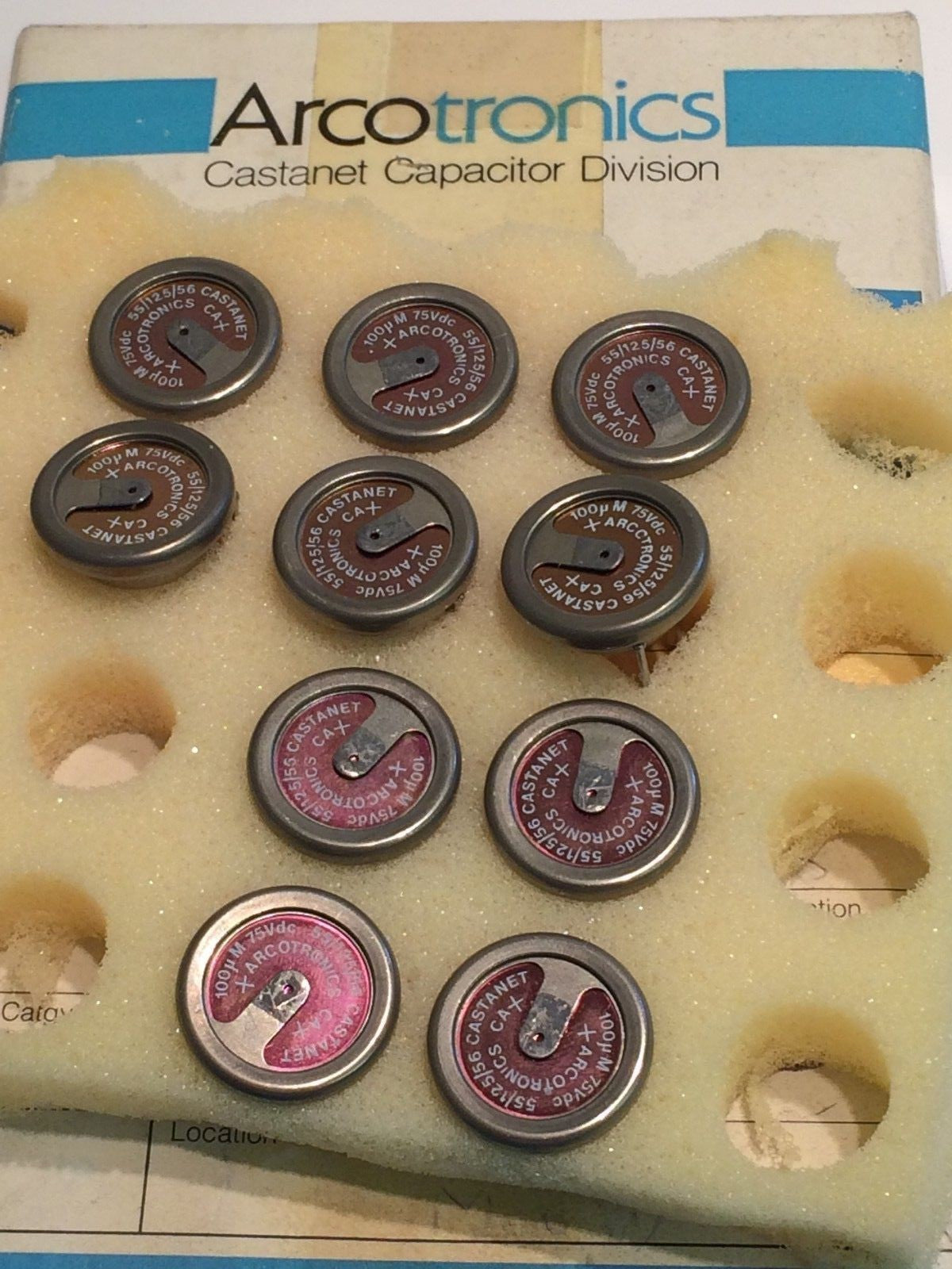 100UF 75V WET TANTALUM CASTANET ARCOTRONICS 402/1/50158/007 d6a19