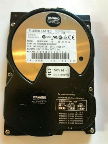 FUJITSU MPB3032AT 3.2GB IDE HARD DRIVE CAO1630-B331000E aa4ab10