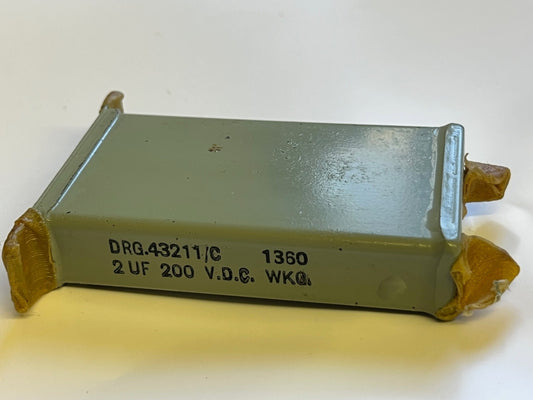 2UF 2mfd 200V PAPER IN OIL VINTAGE CAPACITOR FD4g10