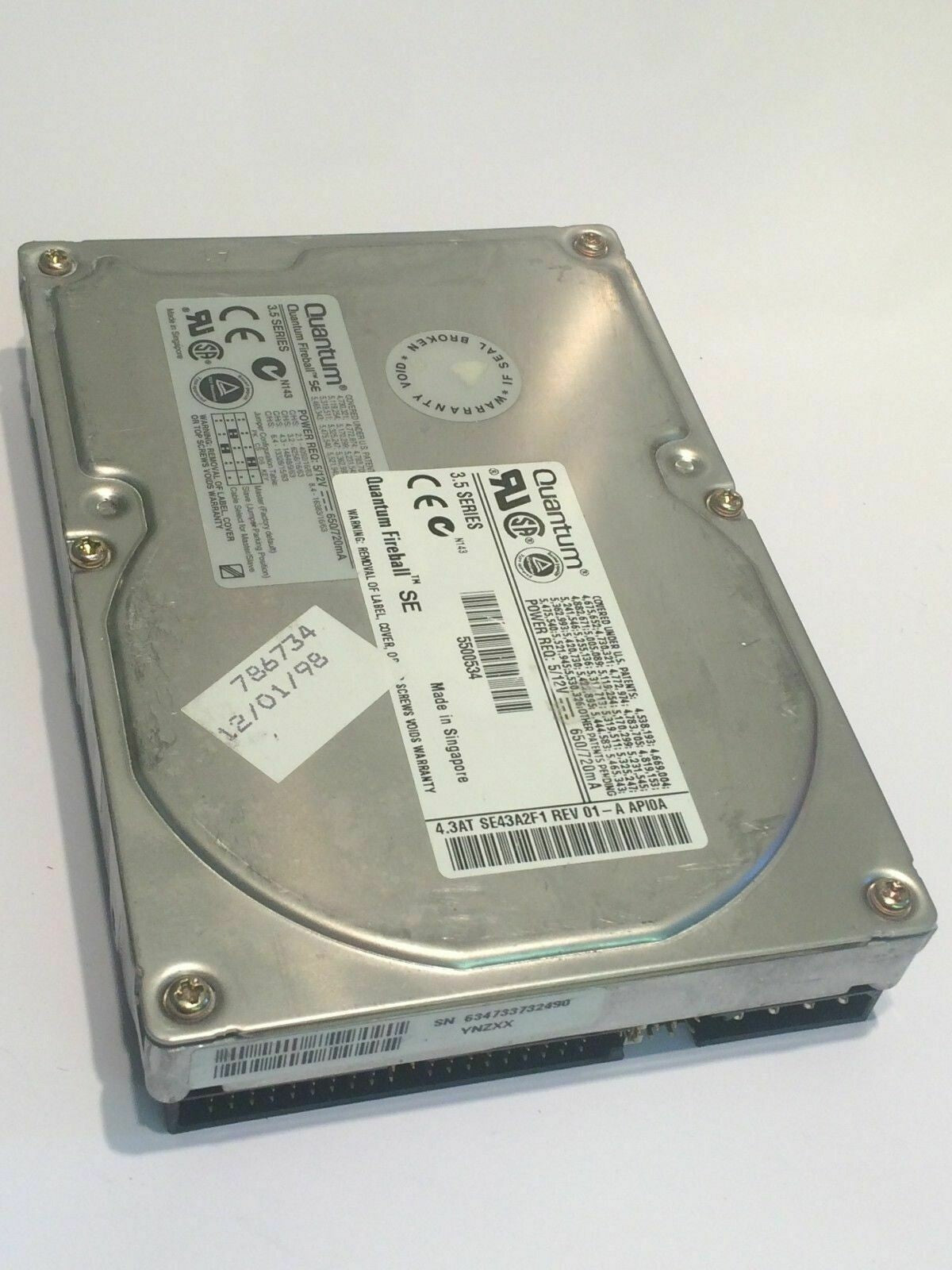 QUANTUM FIREBALL SE4.3AT SE43A012 IDE HARD DRIVE 4.3GB aa4bc22