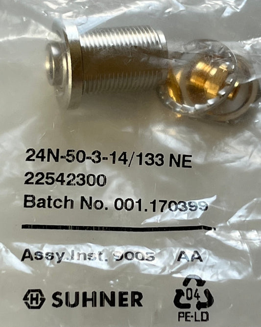 SUHNER 50 OHM N TYPE BULKHEAD FEMALE FOR EZ-141 SEMI RIGID fcb25.48