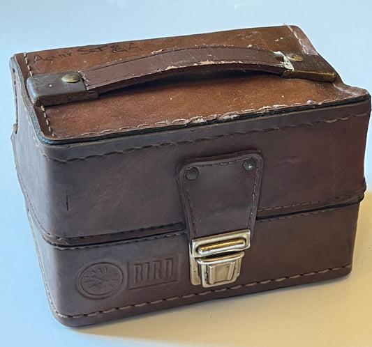 VINTAGE LEATHER CARRY CASE FOR BIRD THRULINE 43 ELEMENTS / SLUGS FD2H3