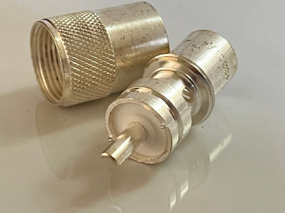 PL259 PLUG SILVER PLATED GREENPAR PREMIUM QUALITY UHF CONNECTOR (x1) ad2n14