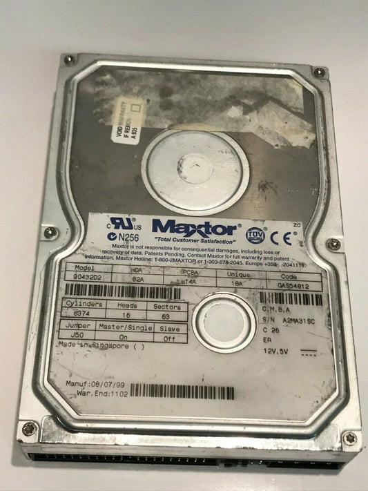 MAXTOR 90432D2 82A 14A 18A 4.3GB IDE HARD DRIVE GAS54812 aa5ib7